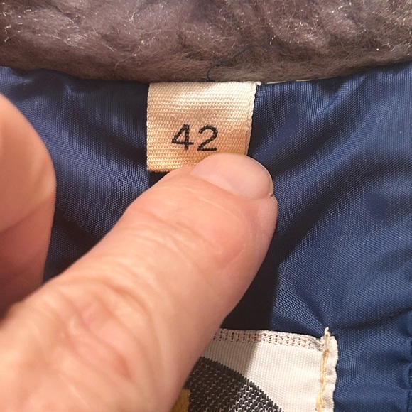 Vintage Miller Outerwear Ski Jacket Goose Down FauxFur Blue Quilted Puffer Sz 42 - Picture 6 of 15